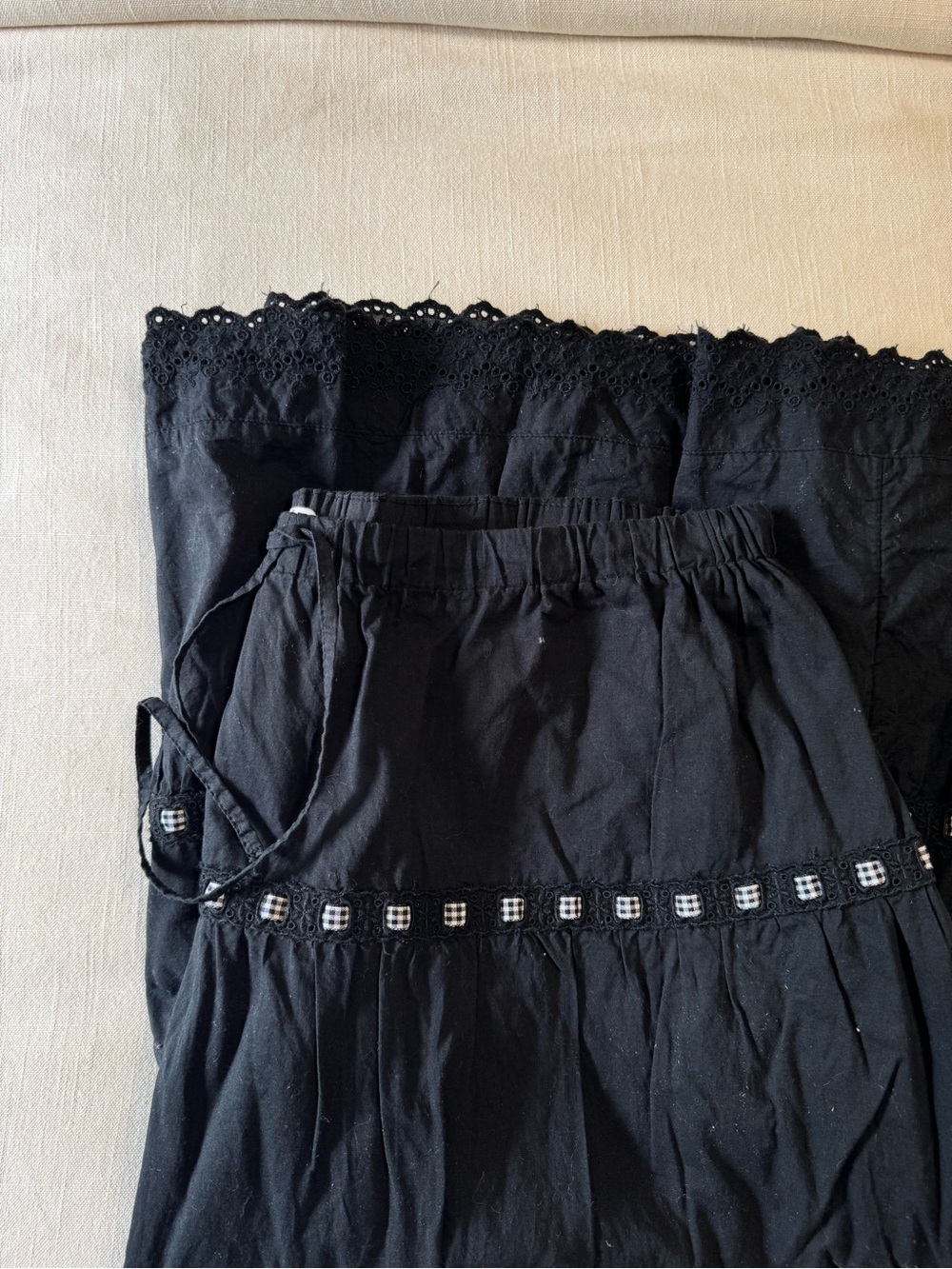 Black Tiered Cotton Skirt - Women's - Picture 2 of 4